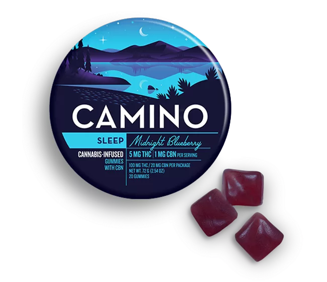Camino Midnight Blueberry Sleep Gummies | 5mg THC : 1mg CBN Edibles